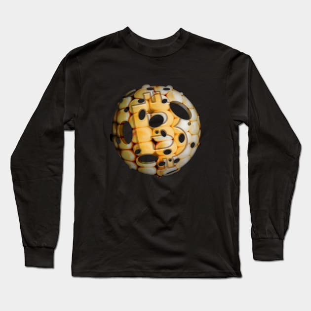 Bitcorn Moon - funny BTC corn moon Long Sleeve T-Shirt by Biped Stuff